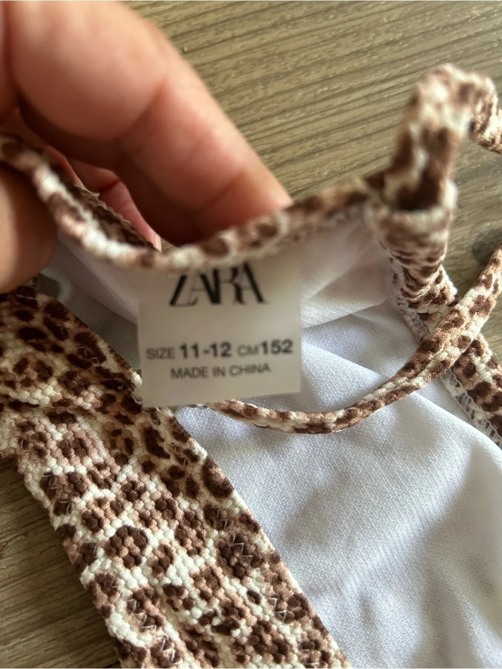 Zara girls leopard two piece swimsuit. Size 11-12